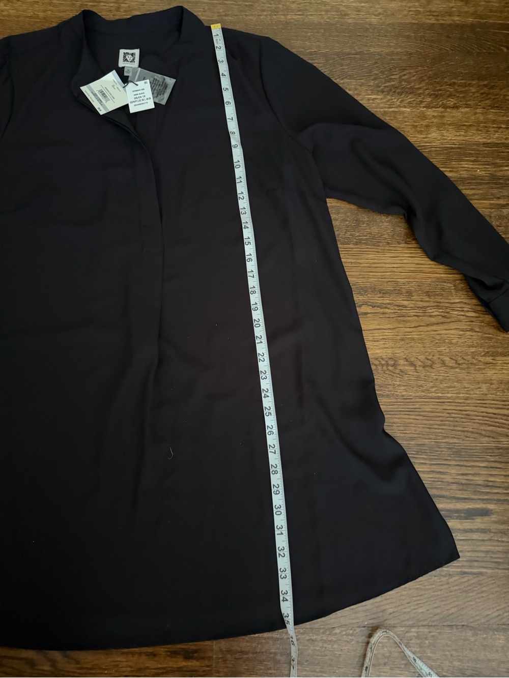Anne Klein Black V-Neck Blouse - Picture 5 of 5